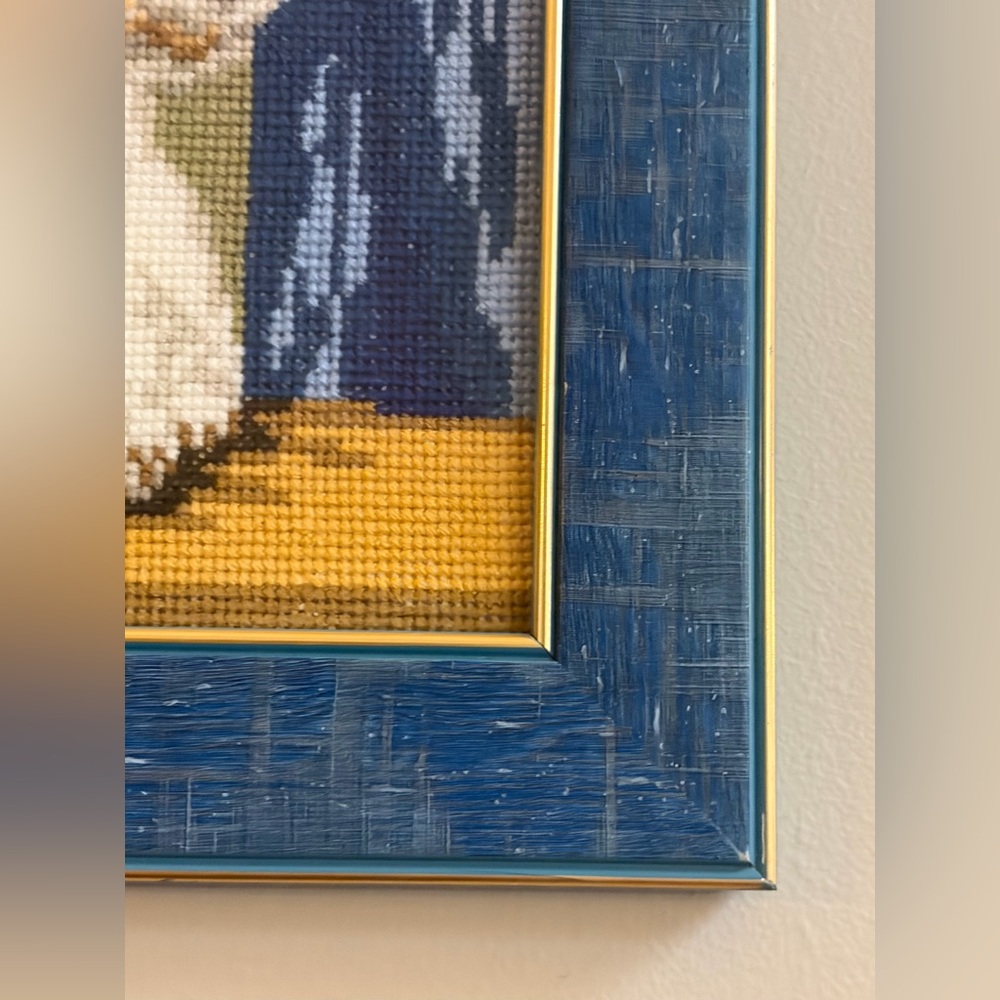 Vintage Best Friends for Life Dog Puppies Cross Stitch, Framed Cottagecore Art - Picture 7 of 13